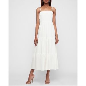 EXPRESS Textured Tiered Tie Shoulder Maxi Dress